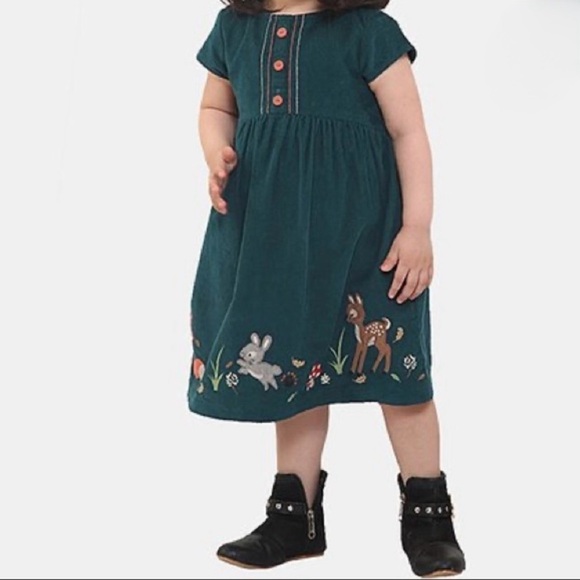 Beebay Green Woodland Creatures Corduroy A-Line
Dress - Picture 2 of 3